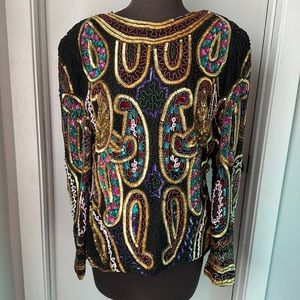 Vintage Dillards beaded blouse